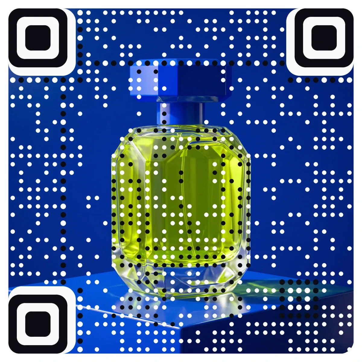 A perfume bottle that is also a working QR code